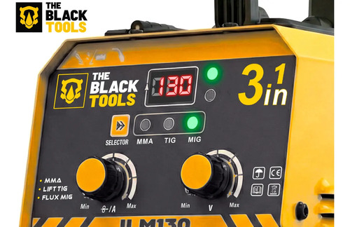 Máquina De Solda Inversora Mig 130a Sem Gás 3 Em 1 Tig Lift Mma Eletrodo Com Acessórios ILM130 Prime Mig The Black Tools