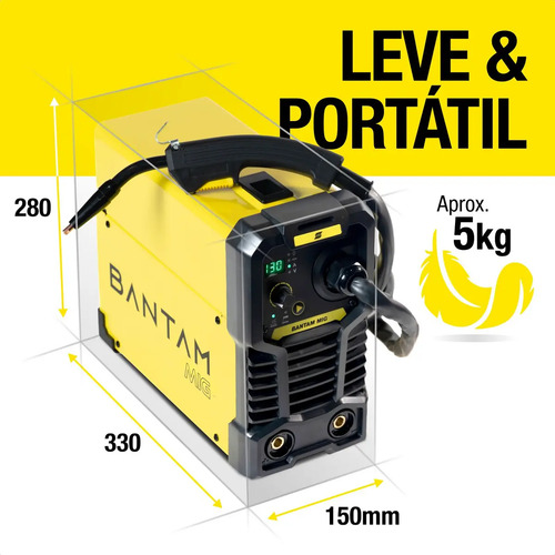 Máquina De Solda Mig Esab Bantam Mig Inversora Bivolt 110/220v