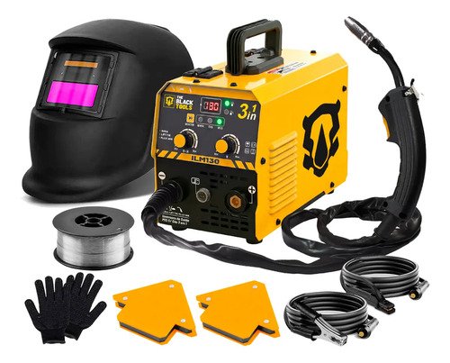 Maquina inversora de solda 3 em 1 sem gas 130a mma tig mig c