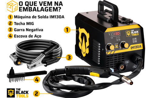 Máquina Inversora De Solda Digital Mig 130a Sem Gás C/ Tocha