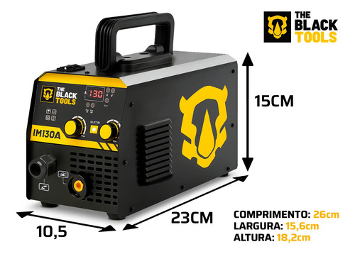 Máquina Inversora De Solda Digital Mig 130a Sem Gás C/ Tocha