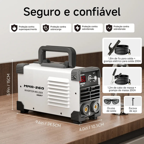 Máquina Inversora De Solda Portatil Mma-260a 110v