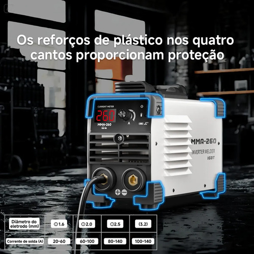 Máquina Inversora De Solda Portatil Mma-260a 110v
