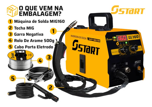 Maquina Inversora Solda Mig 160a 3 Em 1 Tig Lift Acessórios