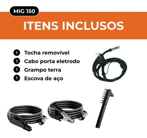 Máquina Solda 150a Flex Mig Mma Tig Lift Bivolt + Arame 1kg