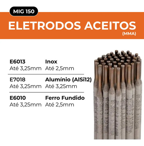 Máquina Solda 150a Flex Mig Mma Tig Lift Bivolt + Arame 1kg