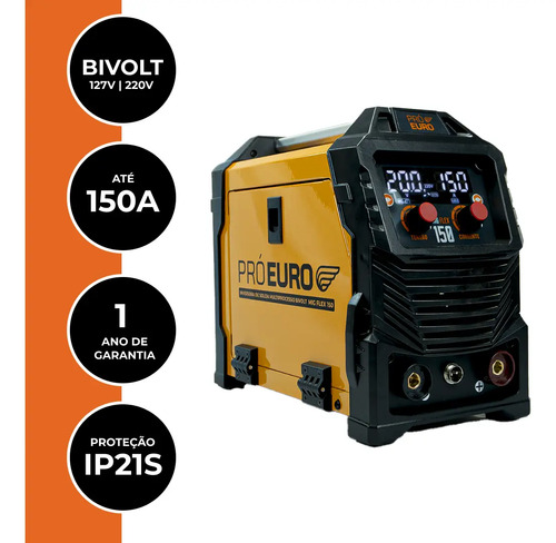 Máquina Solda 150a Flex Mig Mma Tig Lift Bivolt + Arame 1kg