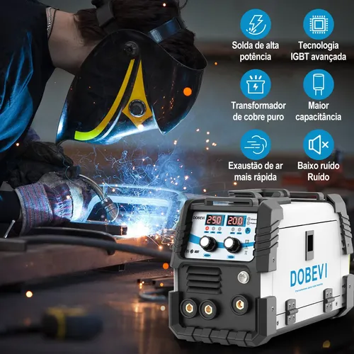 Máquina Solda 250a Sem Gás Com Acessórios 110v/220v Dobevi