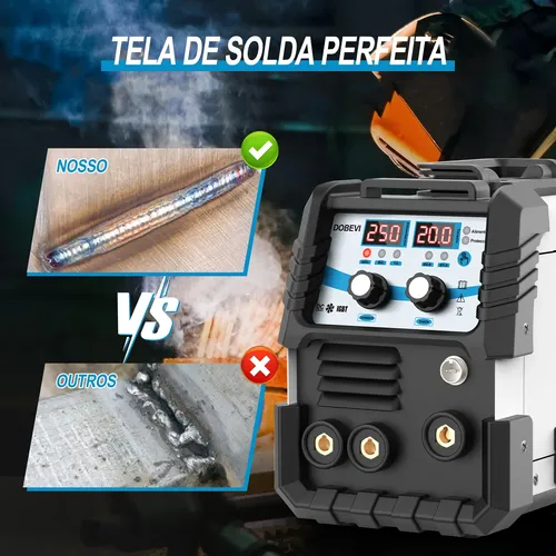 Máquina Solda 250a Sem Gás Com Acessórios 110v/220v Dobevi