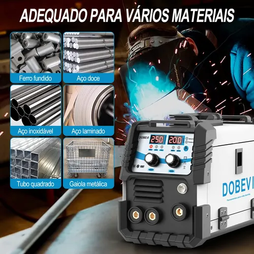 Máquina Solda 250a Sem Gás Com Acessórios 110v/220v Dobevi