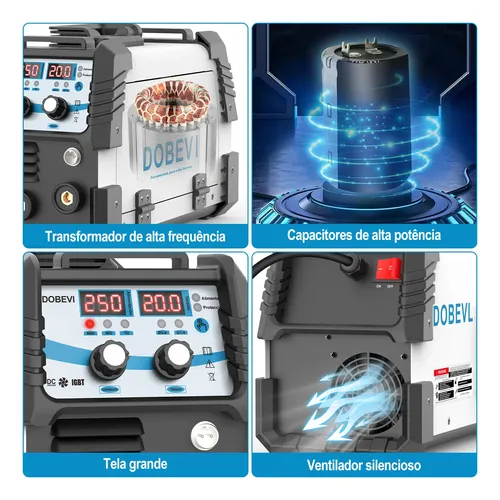 Máquina Solda 250a Sem Gás Com Acessórios 110v/220v Dobevi