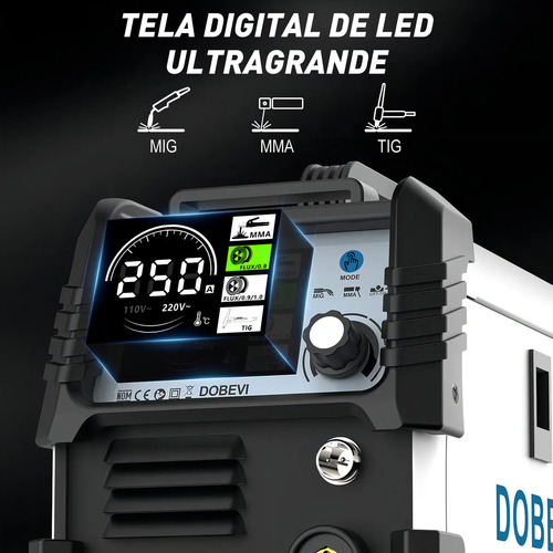 Máquina Solda Inversora 250a Sem Gás 3 Em 1 110v/220v Dobevi
