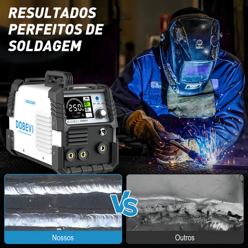 Máquina Solda Inversora 250a Sem Gás 3 Em 1 110v/220v Dobevi