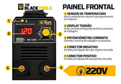 Máquina Solda Inversora Eletrodo 120a Mma/tig Elétrica 220v
