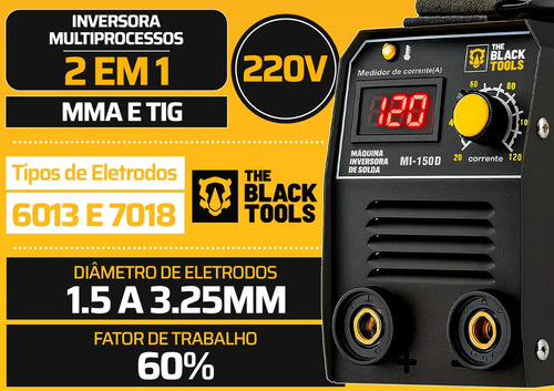 Máquina Solda Inversora Eletrodo 120a Mma/tig Elétrica 220v
