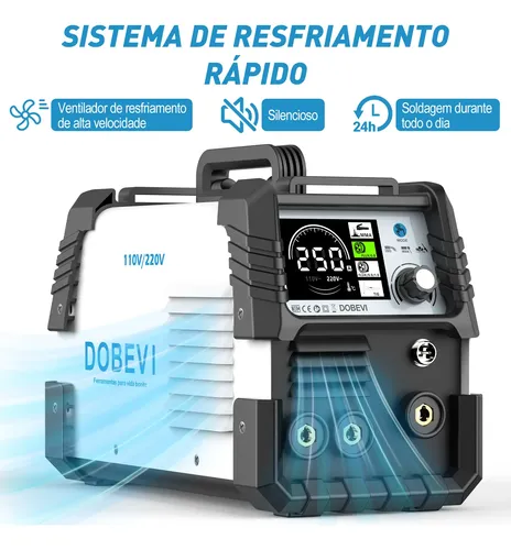 Máquina Solda Sem Gás Bivolt Mma+mig+tig 3 Em 1 C/lcd Dobevi