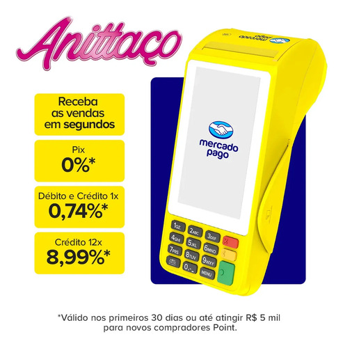 Maquininha de cartao pro 3 mercado pago point amarela claro