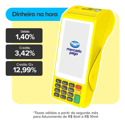 Maquininha de cartao pro 3 mercado pago point amarela tim 4g