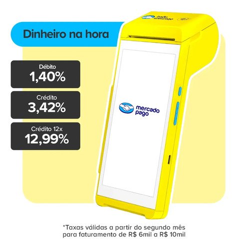 Maquininha de cartao smart 2 mercado pago point amarela vivo
