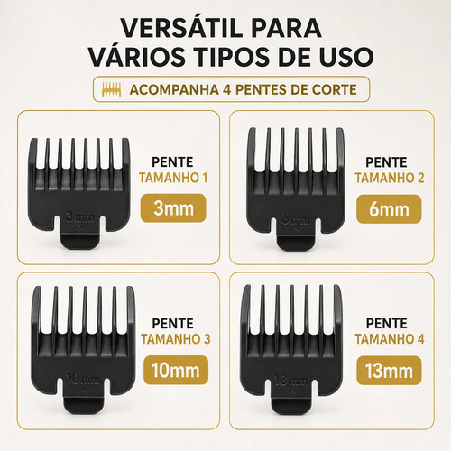 Maquininha Maquina Cabelo Barba Profissional Turbo Sem Fio