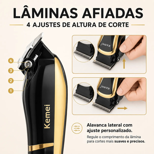 Maquininha Maquina Cabelo Barba Profissional Turbo Sem Fio