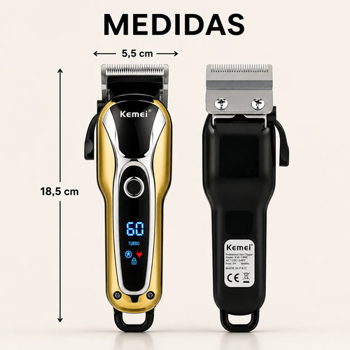 Maquininha Maquina Cabelo Barba Profissional Turbo Sem Fio