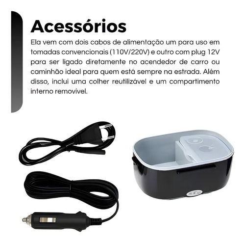 Marmita Elétrica Portátil Carro Trabalho 12/24v - 110/220v