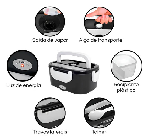 Marmita Elétrica Portátil Carro Trabalho 12/24v - 110/220v