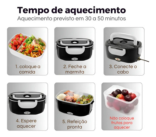 Marmita Elétrica Portátil Carro Trabalho 12/24v - 110/220v