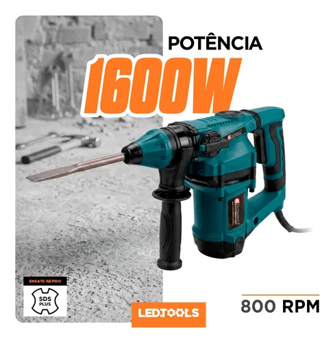 Martelete Furadeira Impacto 1600w 5,5j Rotativo Rompedor