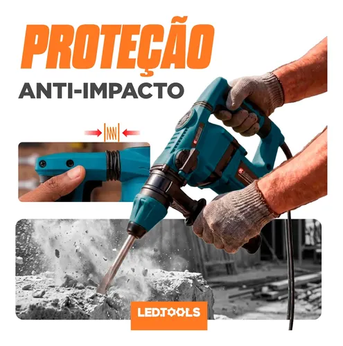 Martelete Furadeira Impacto 1600w 5,5j Rotativo Rompedor