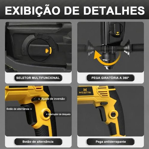 Martelete MESTRI Profissional SDS-Plus 980W para Concreto e Madeira