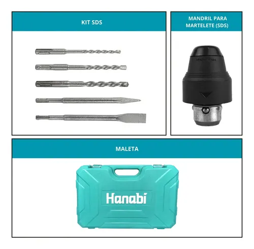 Martelete Perfurador Rompedor Professional 26mm 1300w Sds