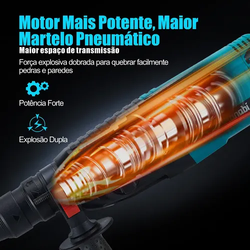Martelete Perfurador Rompedor Professional 26mm 1300w Sds