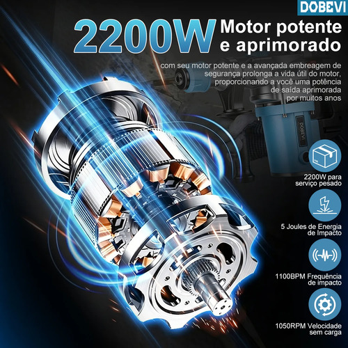 Martelete Rompedor Furadeira 2200w Sds Plus C/maleta Dobevi