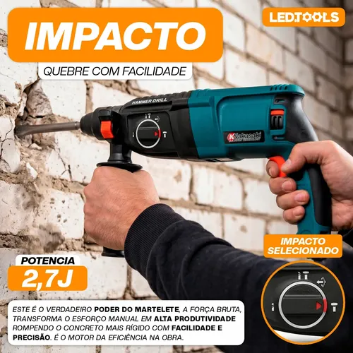 Martelete Rompedor Rotativo 1200w Sds Profissional Knakasaki