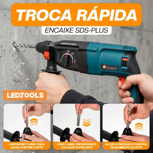 Martelete Rompedor Rotativo 1200w Sds Profissional Knakasaki