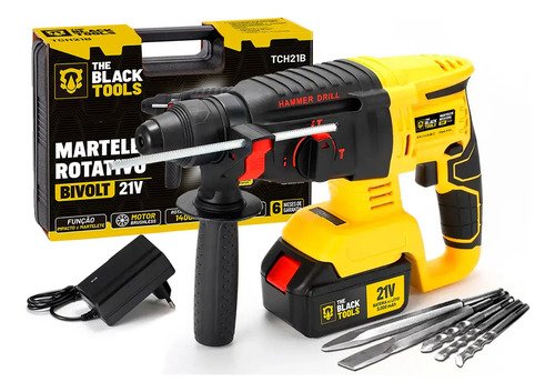 Martelete rompedor rotativo de impacto a bateria 21v 1400 rp