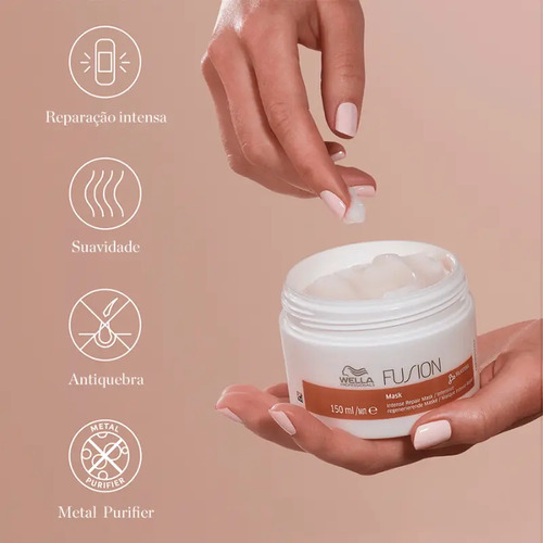 Máscara Wella Fusion Reconstrutora 500ml Cabelo Forte e Revitalizado