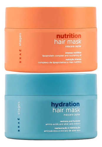 Mascaras de tratamento nutricao hidratacao stages brae
