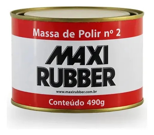 Massa de polir n 2 polimento automotivo maxi rubber 490g