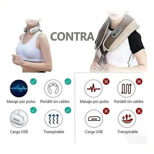 Massageador De Pescoço Elétrico Sem Fio Branco 3.7v Branco