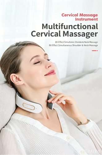 Massageador De Pescoço Elétrico Sem Fio Branco 3.7v Branco