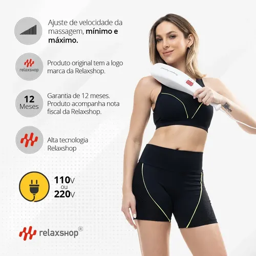 Massageador Manual Infravermelho Vibratório Percussão