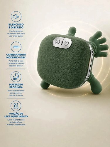 Massageador Maozinha Pescoço Elétrico Com Aquecimento Ombros Lombar Costas Cervical Portátil Recarregável USB-C Massagem Profunda Tedy cc