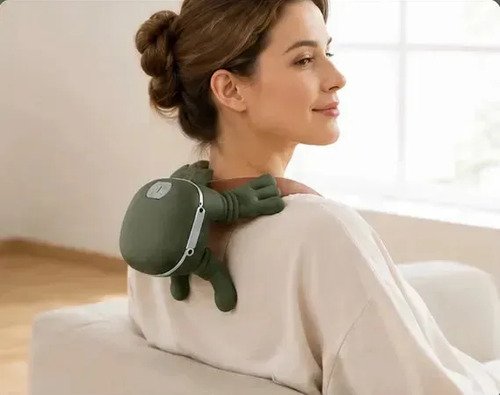 Massageador Maozinha Pescoço Elétrico Com Aquecimento Ombros Lombar Costas Cervical Portátil Recarregável USB-C Massagem Profunda Tedy cc