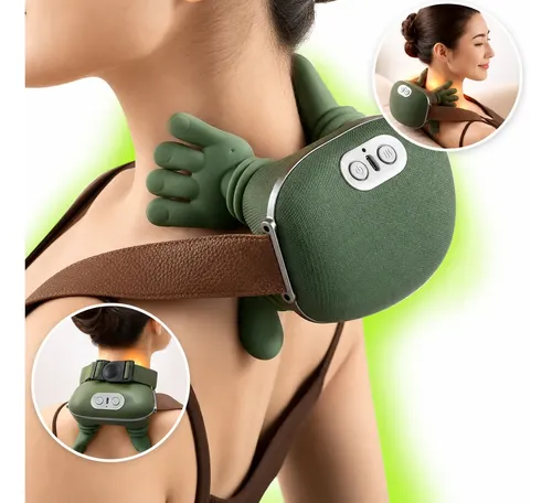 Massageador pescoco ombro maozinha 3d aquecimento eletrico