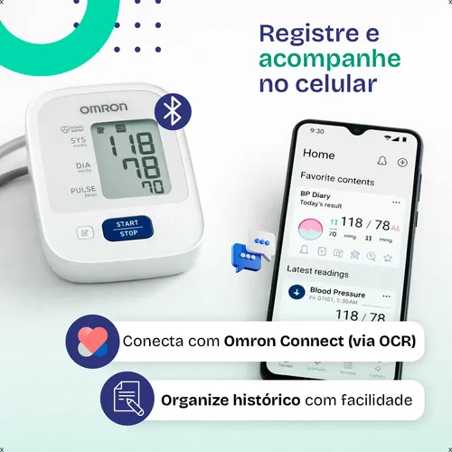 Medidor De Pressão Arterial Digital Omron Hem-7122 C/ Pilhas