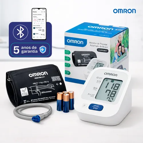 Medidor De Pressão Arterial Digital Omron Hem-7122 C/ Pilhas