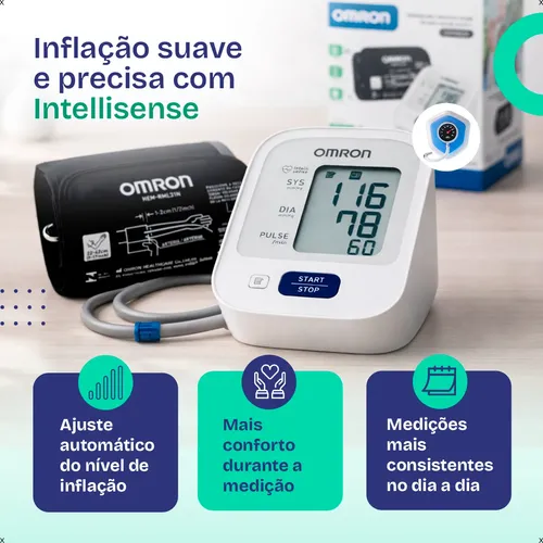 Medidor De Pressão Arterial Digital Omron Hem-7122 C/ Pilhas